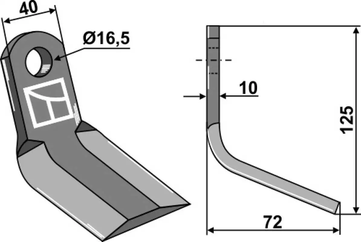 Y-Messer 125x40mm